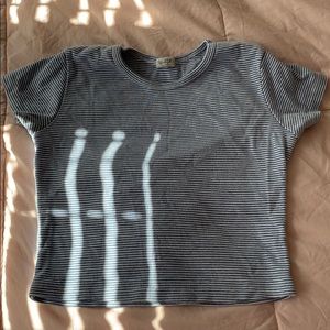 blue and white striped brandy melville shirt